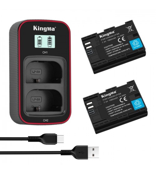 KINGMA BATT+CHARGER LCD LP-E6 